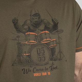 D555 Plus Size Stockton Gorilla Drums T-Shirt Khaki