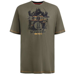 D555 Plus Size Stockton Gorilla Drums T-Shirt Khaki