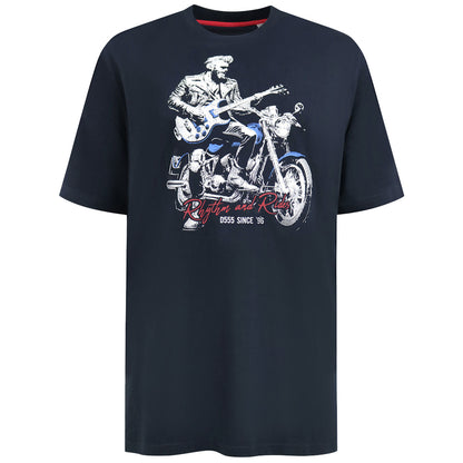 D555 Plus Size Derby Rhythm & Rides T-Shirt Dark Navy