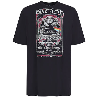 D555 Plus Size Blackpool Pink Floyd T-Shirt Washed Black