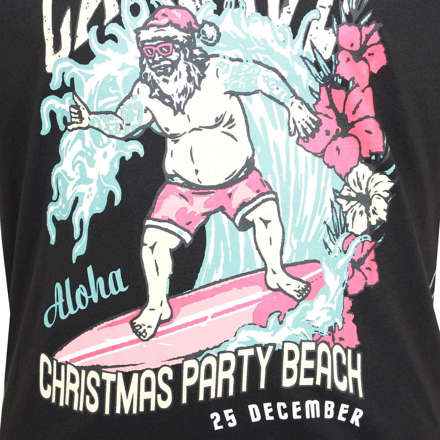 Kam Jeans Plus Size Catch The Waves Xmas T-Shirt Black
