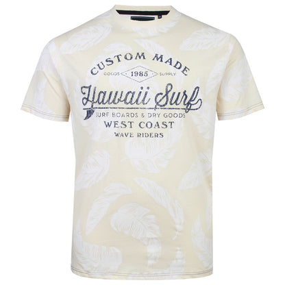 Kam Jeans Plus Size Hawaii Surf Leaf T-Shirt Stone