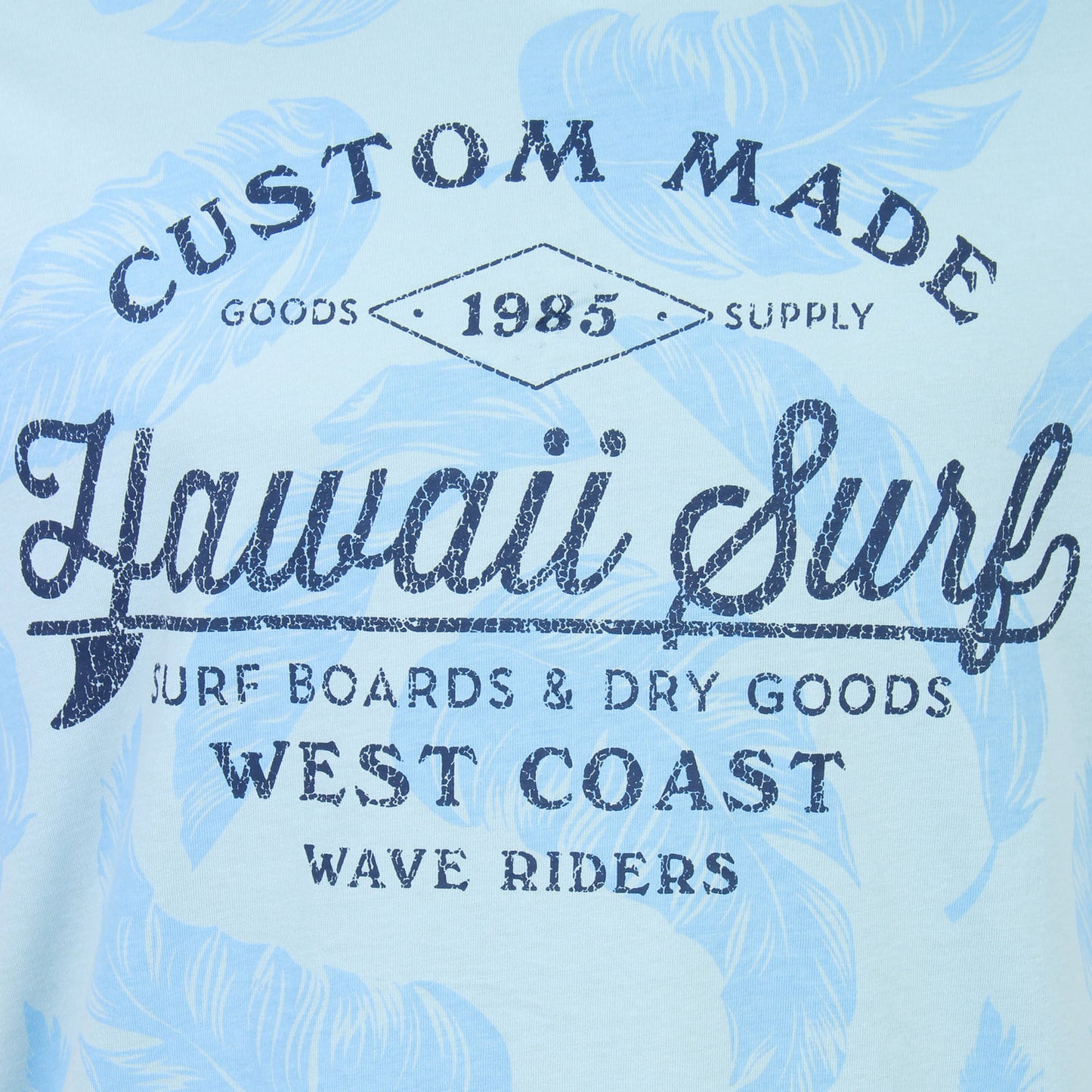 Kam Jeans Plus Size Hawaii Surf Leaf T-Shirt Powder Blue