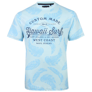 Kam Jeans Plus Size Hawaii Surf Leaf T-Shirt Powder Blue