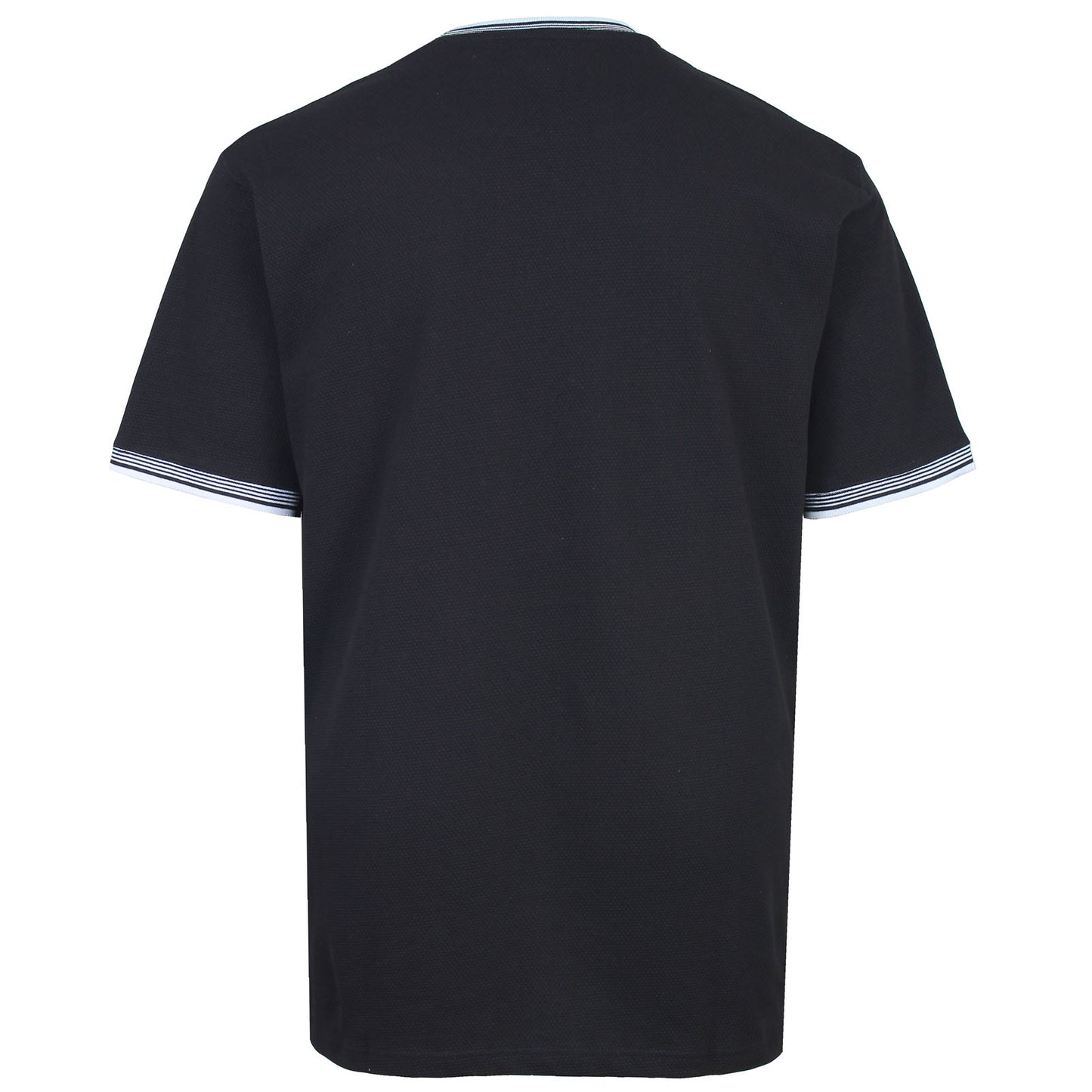 Kam Jeans Plus Size Textured Contrast T-Shirt Black
