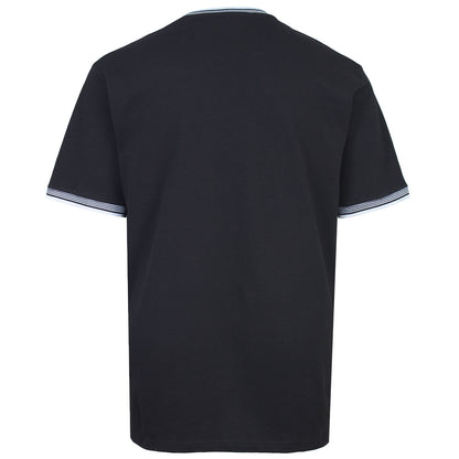 Kam Jeans Plus Size Textured Contrast T-Shirt Black