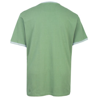 Kam Jeans Plus Size Textured Contrast T-Shirt Elm Green