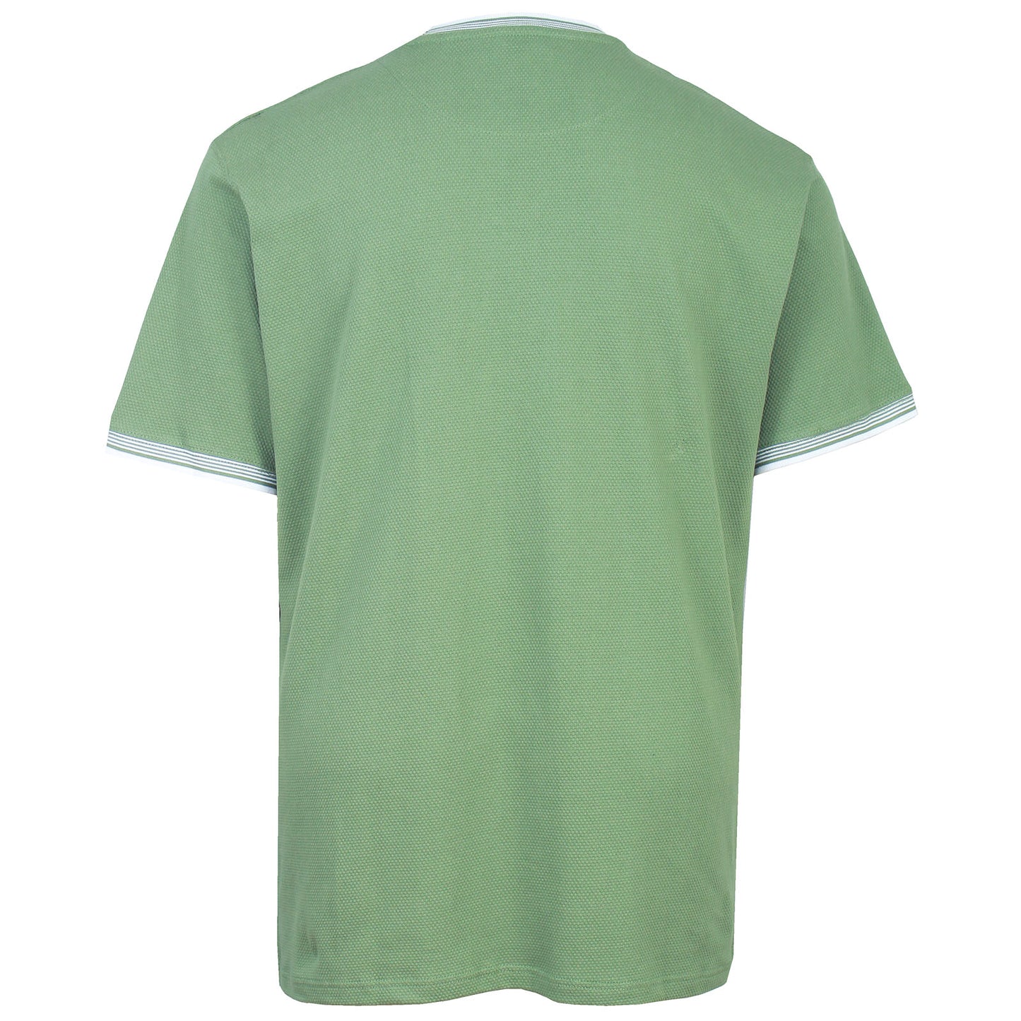 Kam Jeans Plus Size Textured Contrast T-Shirt Elm Green