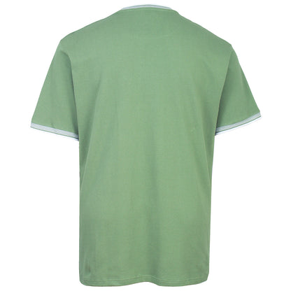 Kam Jeans Plus Size Textured Contrast T-Shirt Elm Green