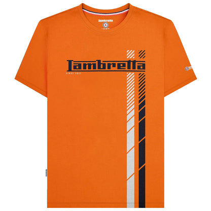 Lambretta Plus Size Fade Racing Stripe T-Shirt Orange