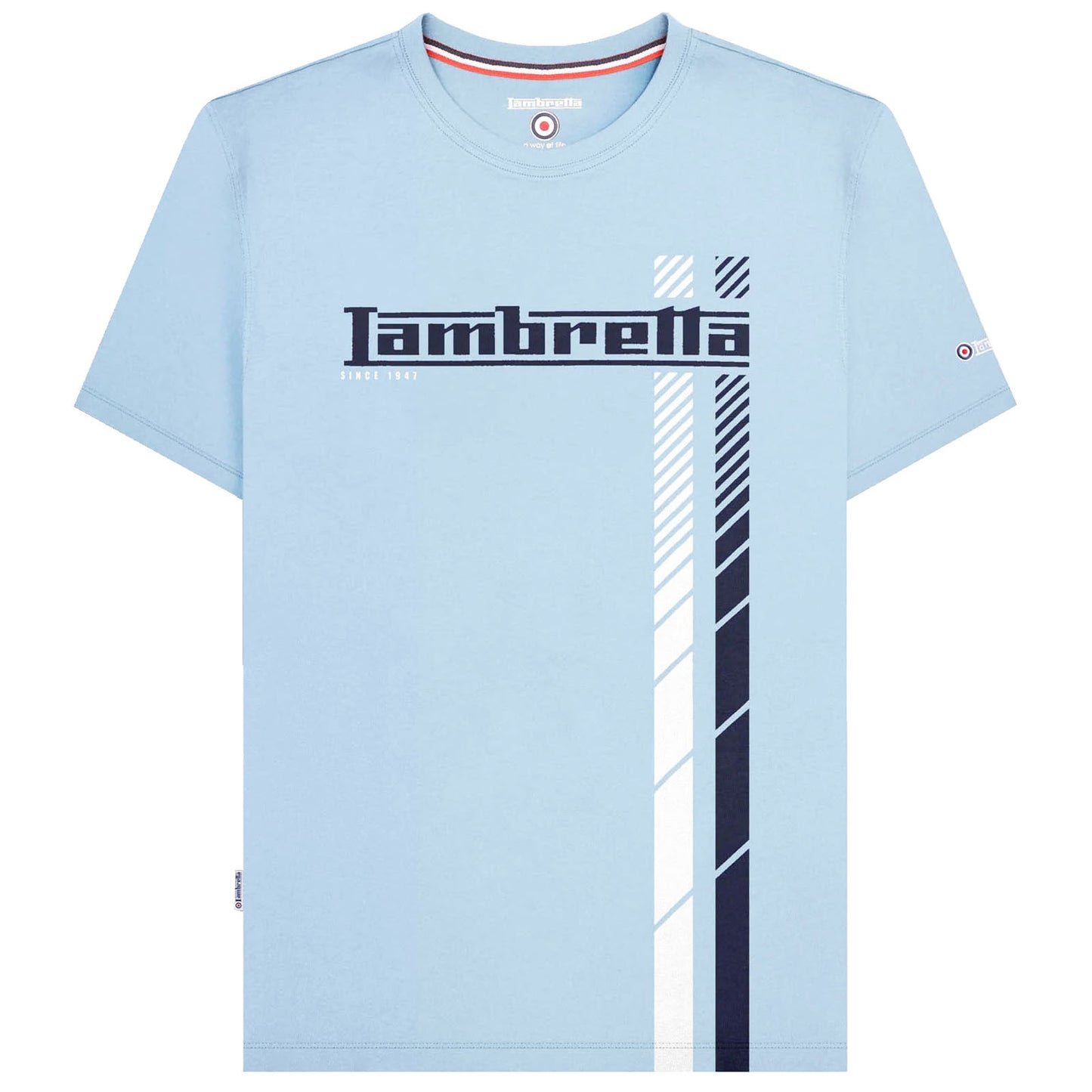 Lambretta Plus Size Fade Racing Stripe T-Shirt Sky