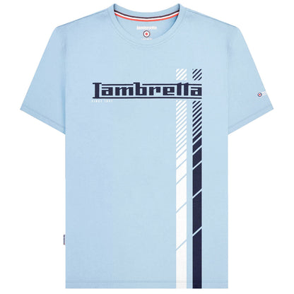 Lambretta Plus Size Fade Racing Stripe T-Shirt Sky