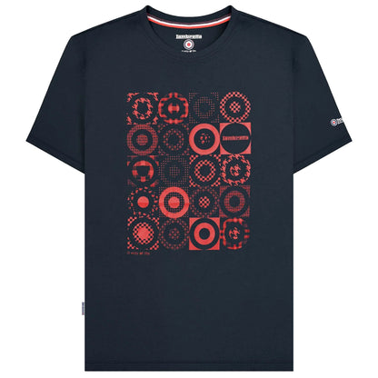 Lambretta Plus Size Target Pattern T-Shirt Navy