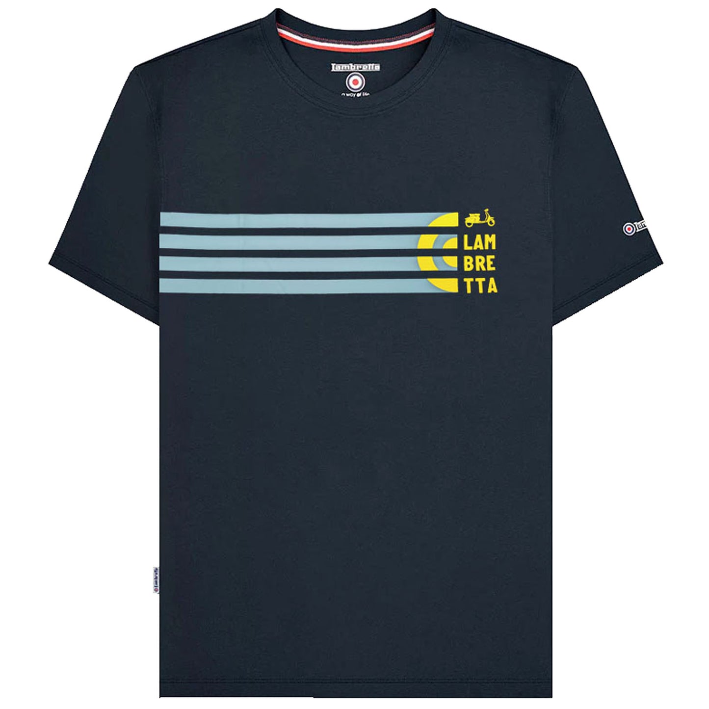 Lambretta Plus Size Scooter Stripe T-Shirt Navy
