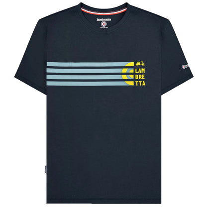Lambretta Plus Size Scooter Stripe T-Shirt Navy