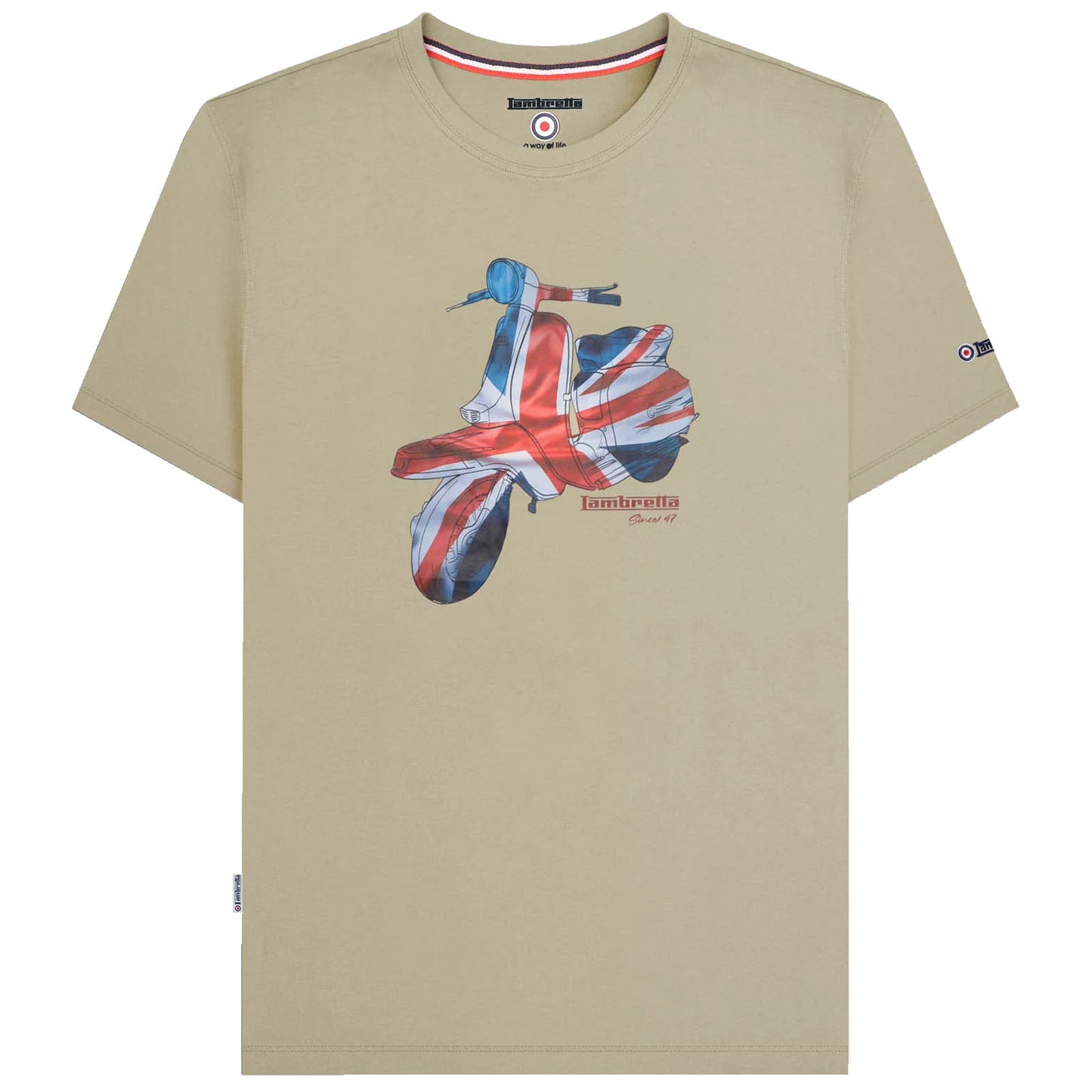 Lambretta Plus Size Scooter T-Shirt Stone