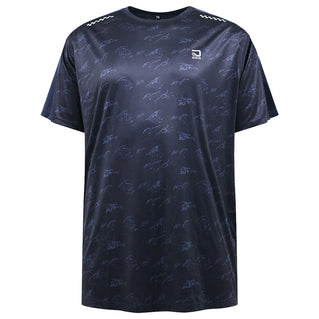 D555 Plus Size Dry Wear Poly Stretch T-Shirt Navy