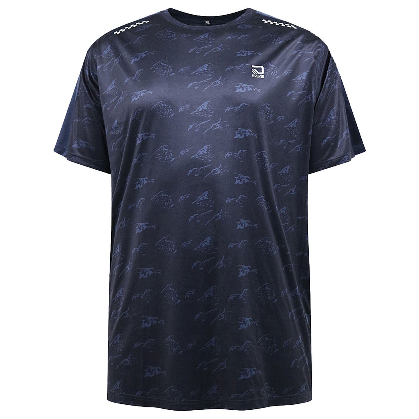 D555 Plus Size Dry Wear Poly Stretch T-Shirt Navy