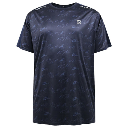 D555 Plus Size Dry Wear Poly Stretch T-Shirt Navy