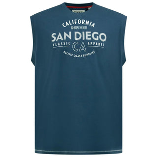 D555 Plus Size Havant San Diego Sleeveless T-Shirt French Navy
