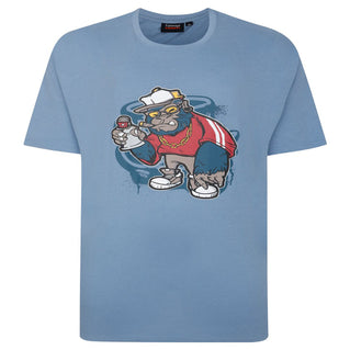 Espionage Plus Size Graffiti Bear T-Shirt Blue