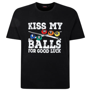 Espionage Plus Size Kiss My Balls T-Shirt Black