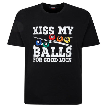Espionage Plus Size Kiss My Balls T-Shirt Black