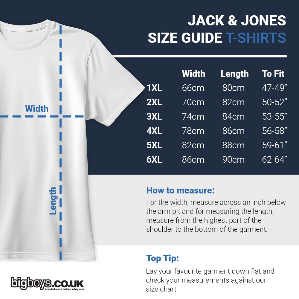 Jack & Jones Plus Size Fusion Full Branding T-Shirt Bright White