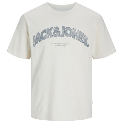 Jack & Jones Plus Size Almeria Bold Branding T-Shirt Antique White