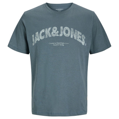 Jack & Jones Plus Size Almeria Bold Branding T-Shirt Stormy Weather