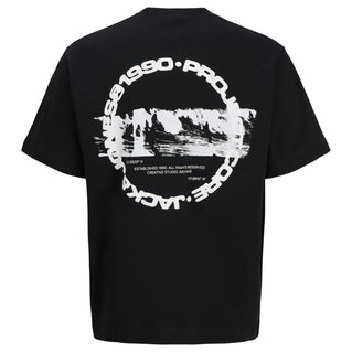 Jack & Jones Plus Size Sago One Colour Back Print T-Shirt Black