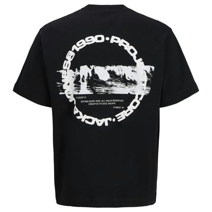 Jack & Jones Plus Size Sago One Colour Back Print T-Shirt Black