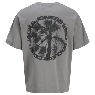 Jack & Jones Plus Size Sago One Colour Back Print T-Shirt Gray Flannel