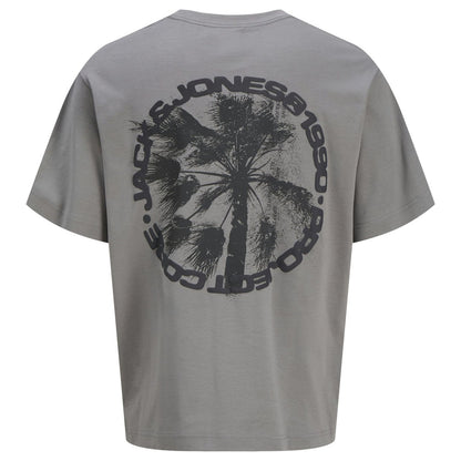 Jack & Jones Plus Size Sago One Colour Back Print T-Shirt Gray Flannel
