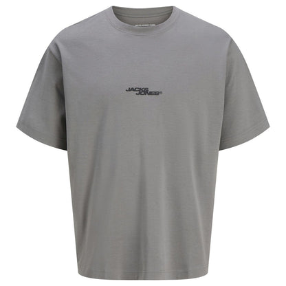 Jack & Jones Plus Size Sago One Colour Back Print T-Shirt Gray Flannel