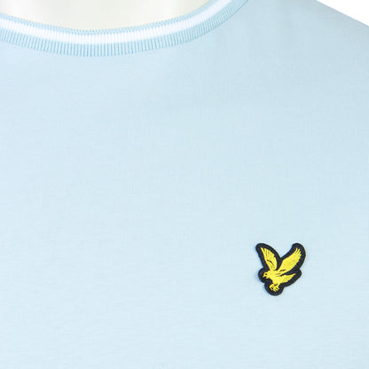 Lyle & Scott Plus Size Tipped T-Shirt Fresh Water/White