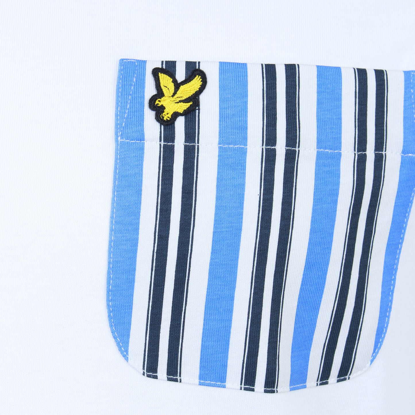 Lyle & Scott Plus Size Stripe Pocket T-Shirt White