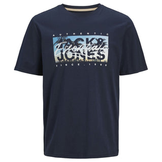 Jack & Jones Plus Size Colton Photo Print T-Shirt Sky Captain