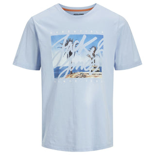 Jack & Jones Plus Size Colton Photo Print T-Shirt Chambray Blue
