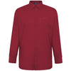 Espionage Plus Size Plain Collar Long Sleeve Shirt Wine