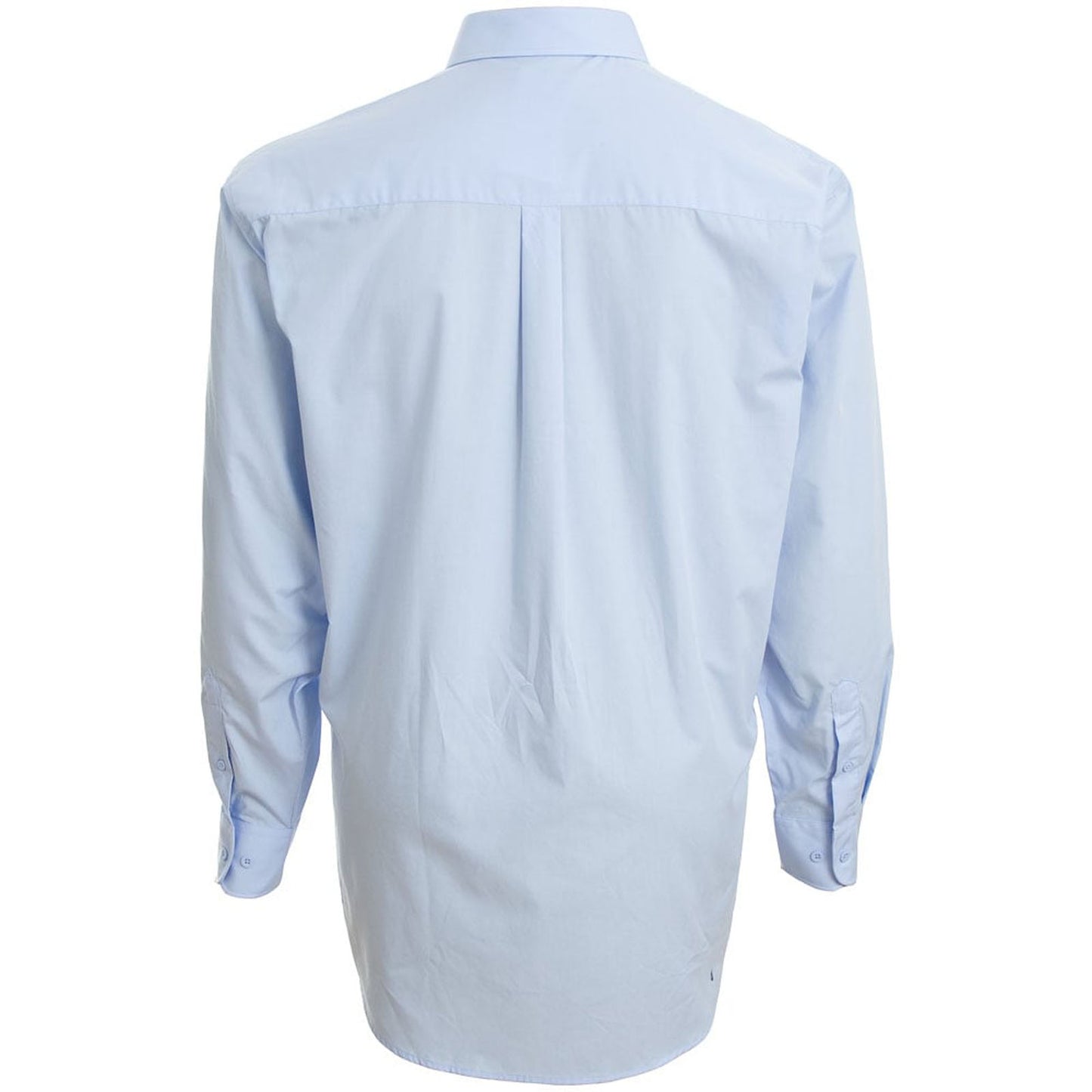 Espionage Plus Size Plain Collar Long Sleeve Shirt Blue