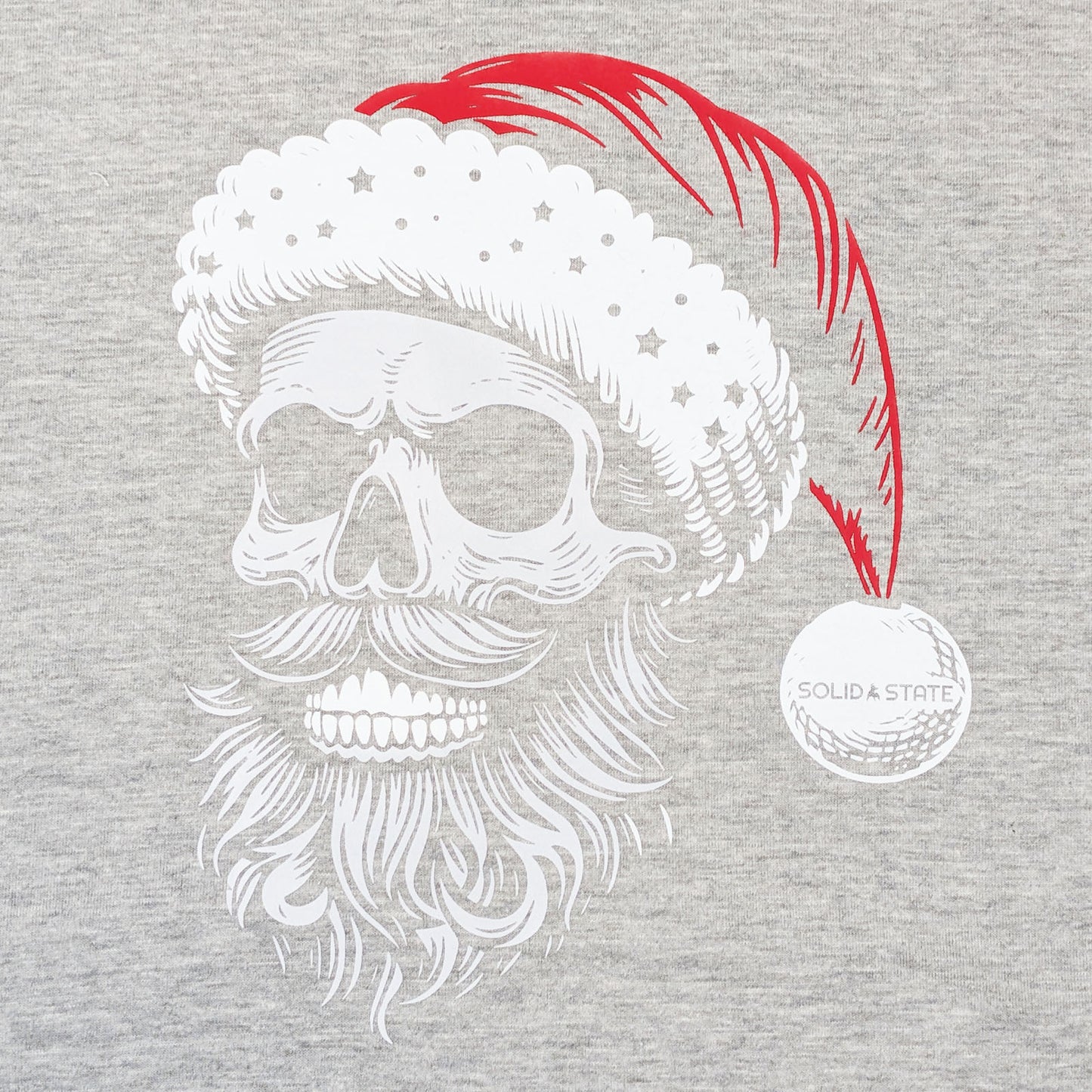 Solid State Plus Size Santa Skull T-Shirt Grey Marl