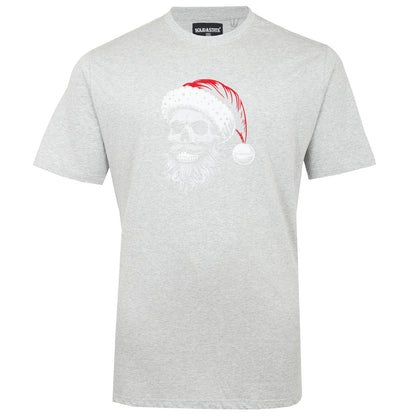 Solid State Plus Size Santa Skull T-Shirt Grey Marl