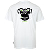 Solid State Plus Size Green Eye Monkey (Back Print) T-Shirt White