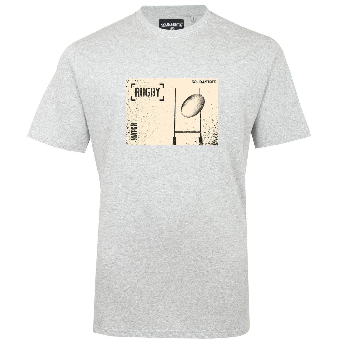 Solid State Plus Size Rugby Match T-Shirt Grey Marl