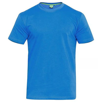 D555 Plus Size Flyers Plain Crew T-Shirt Blue
