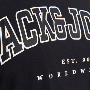 Jack & Jones Plus Size Caleb Varsity T-Shirt Black