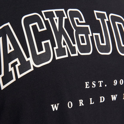 Jack & Jones Plus Size Caleb Varsity T-Shirt Black