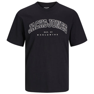 Jack & Jones Plus Size Caleb Varsity T-Shirt Black
