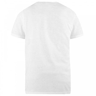D555 Plus Size Combed Cotton V-Neck T-Shirt White